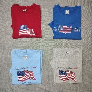 VINTAGE Old Navy‎ T-Shirt Bundle Lot Size Medium Independence American Flag